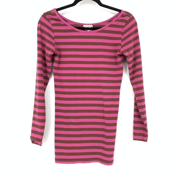 Matilda Jane T-Shirt Women's Size XS Callie Pink Stripe Long Sleeve - Picture 2 of 6